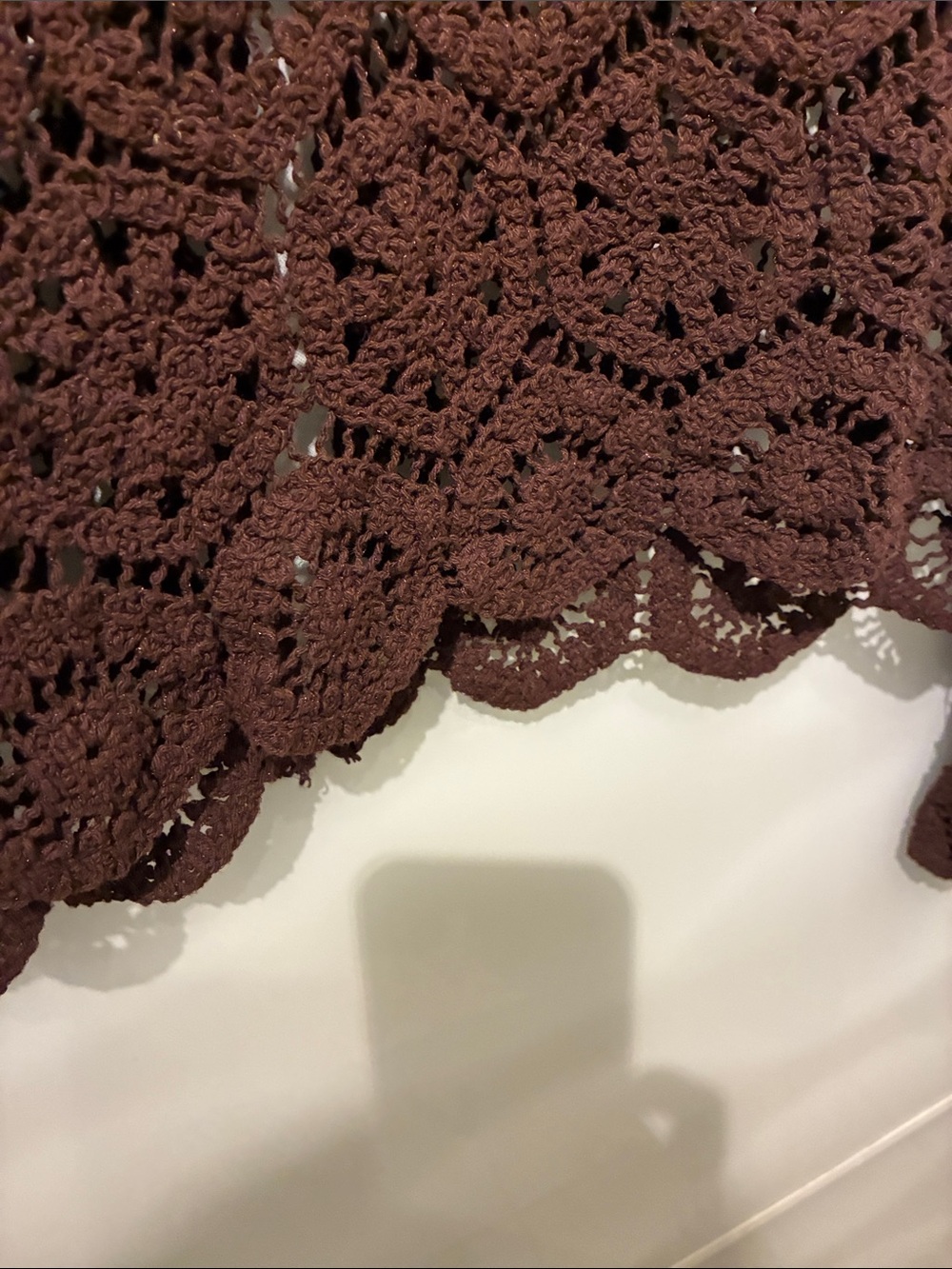 Rebellion Brown Crochet Button-Front Cardigan - Picture 5 of 5